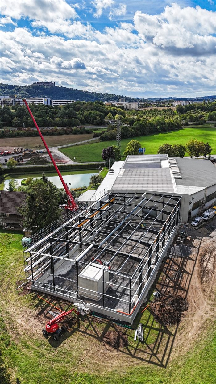 Luftaufnahme einer Baustelle in Coburg